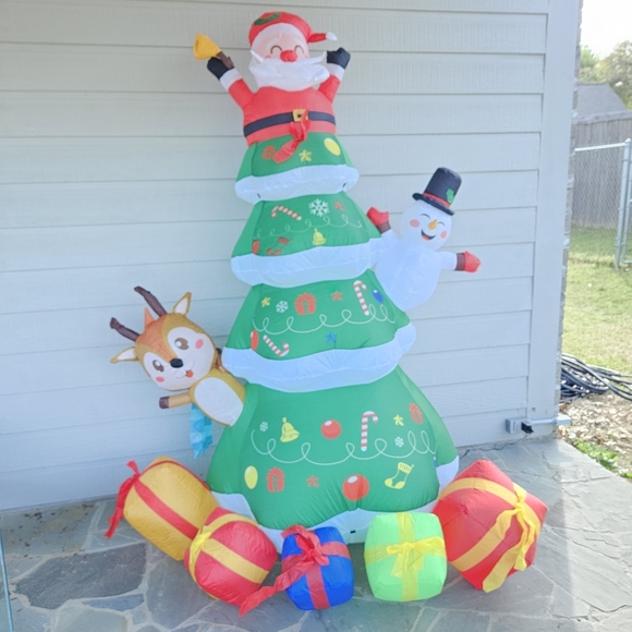 Source Unknown Other - LED Airblown 7Ft Christmas Tree Inflatable Santa Star Presents Snowman Reindeer
